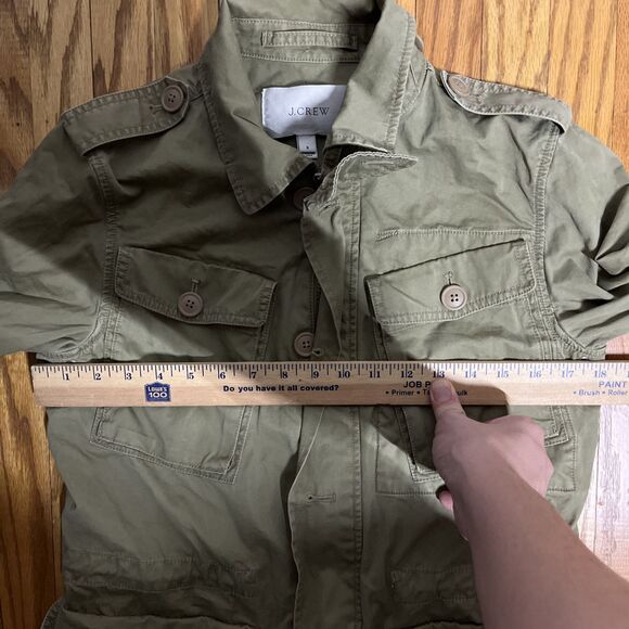 J. Crew Boyfriend Fatigue Jacket Small Womens Green Military Field Rugged - Picture 4 of 8